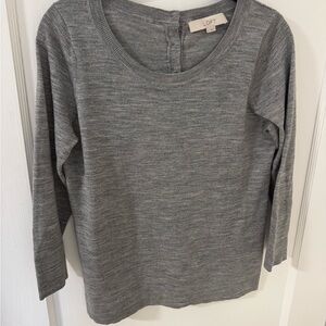 LOFT Heather Gray Knit Sweater